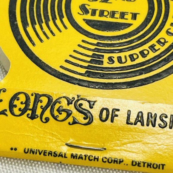 Matchbooks Cover Used Die  LONGS 52nd Street Lounge Big Band Lansing MI Vintage - Picture 9 of 10